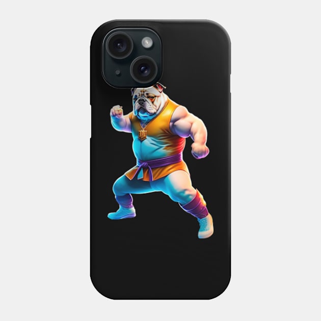 Bulldog fighting kung Fu Phone Case by enyeniarts