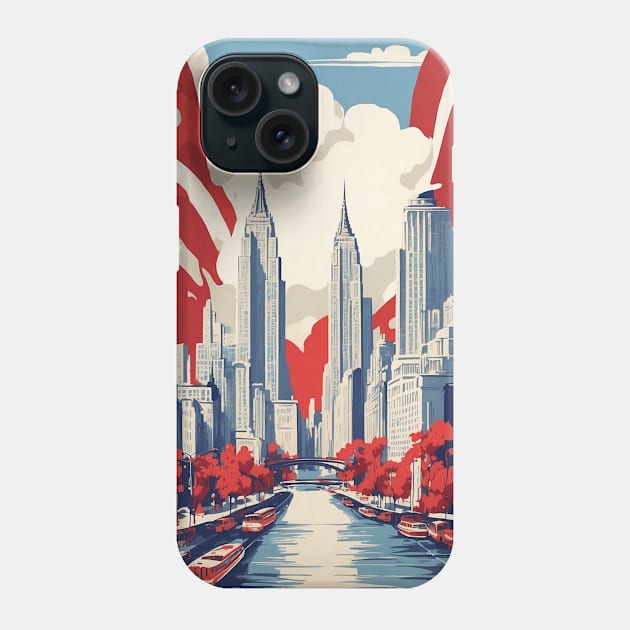 New York City The Big Apple United States of America Tourism Vintage Poster Phone Case by TravelersGems