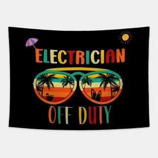 Electrician Off Duty- Retro Vintage Sunglasses Beach vacation sun for Summertime Tapestry