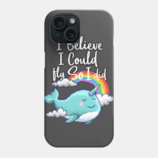 Whale Unicorn Narwhal Retro 8 Bit 80's 90's Attire Phone Case