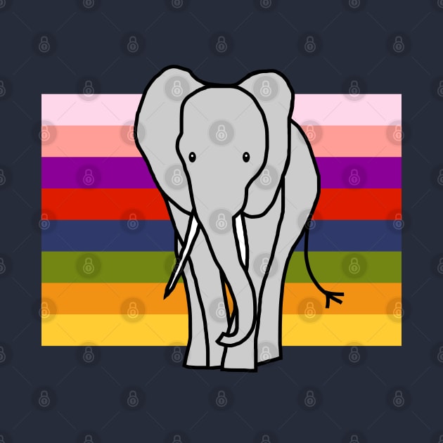 Elephant on Rainbow Stripes Graphic by ellenhenryart