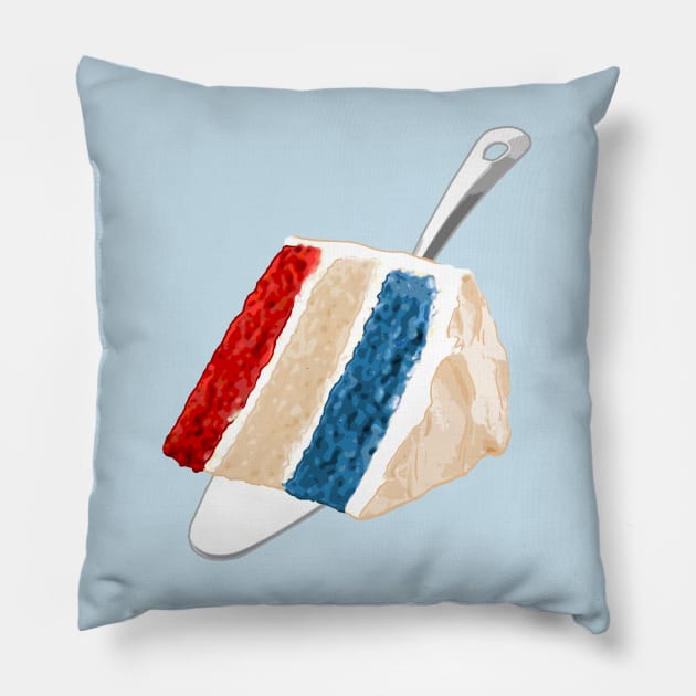 Red White and Blue Cake Pillow by CCDesign