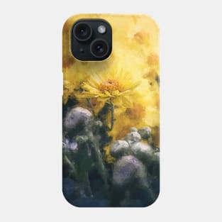 Yellow chrysanthemums painting Phone Case