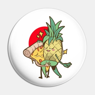 Funny Pineapple Pizza Forbidden Love Hawaiian Pin