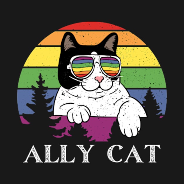 LGBT Ally Cat Be Kind Gay Rainbow Funny LGBTQ by larfly