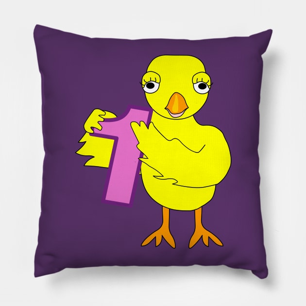 Number One Chick Pillow by Barthol Graphics