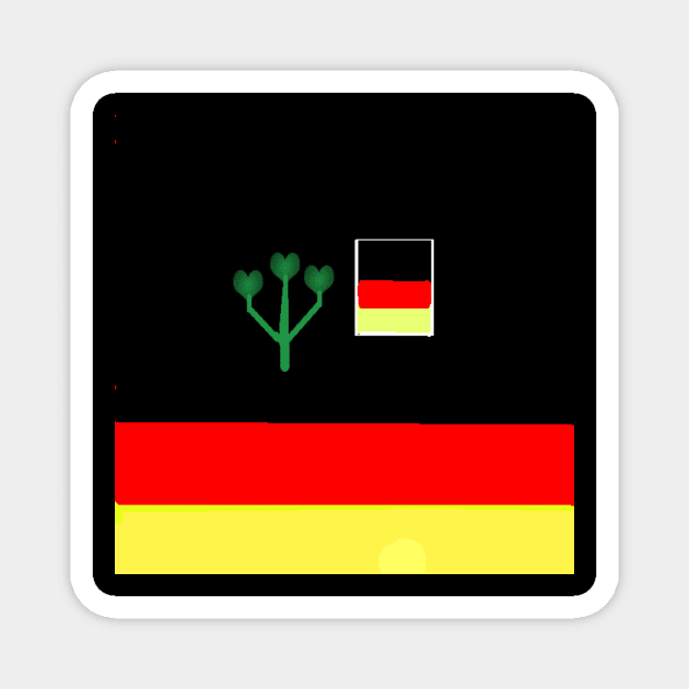 Sporty German Design on Black Background Magnet by 2triadstore