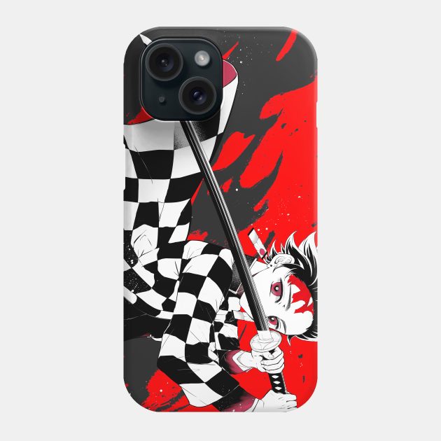 Kamado Samurai Phone Case by BlackWhiteRed