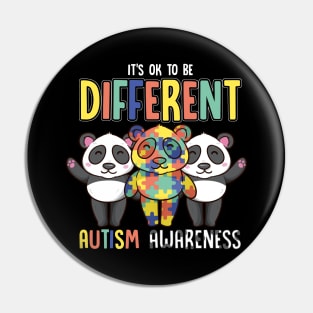 It's OK To Be Different Autism Awareness Panda Pin