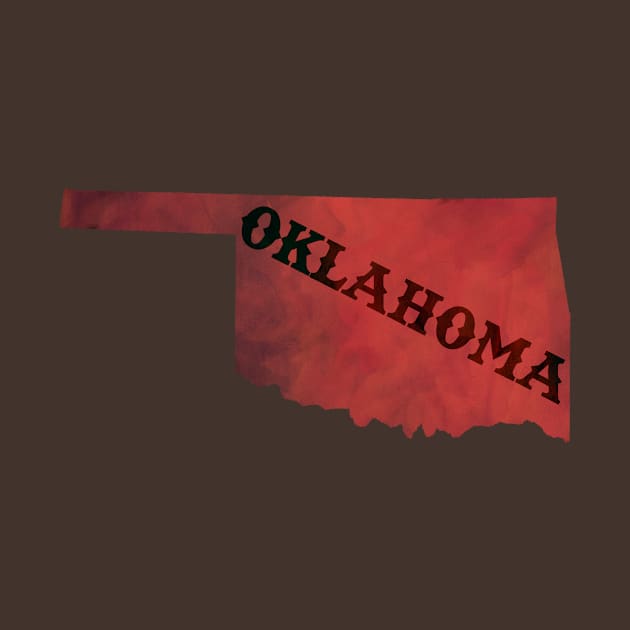 The State of Oklahoma - Red Watercolor by loudestkitten