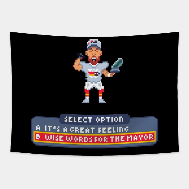 Kelce 8bit Tapestry by Roti Kodok Art