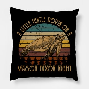 A Little Turtle Dovin on a Mason Dixon Night Vintage Turtle Pillow