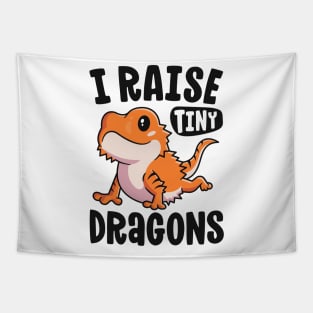 Funny Bearded Dragon Shirt For Girls I Raise Tiny Dragons Tapestry