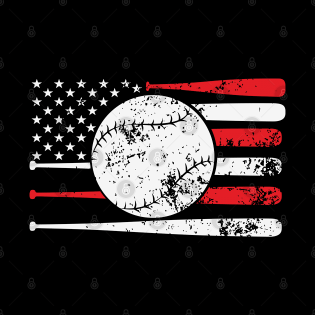 US Flag Baseball Proud and Patriotic Player by jonathanptk