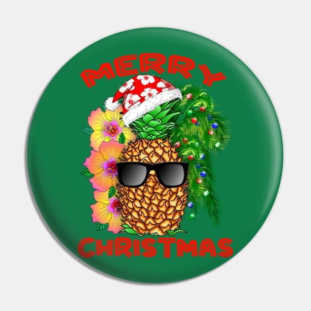 Merry Christmas Funny Pineapple Pin by macdonaldcreativestudios