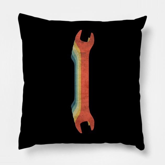 Wrench Retro Vintage Color Pillow by bridgewalker