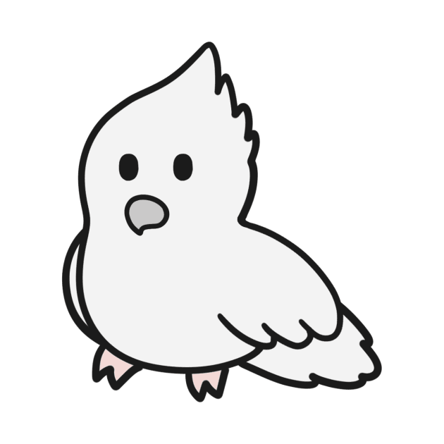 Cute White Cockatiel by BiscuitSnack