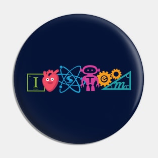 I (Heart) STEM Pin