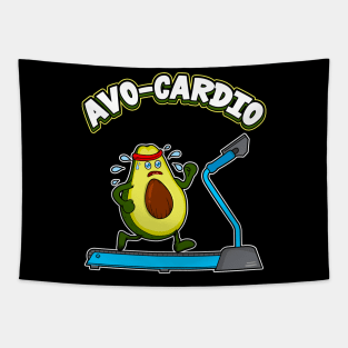 Cute & Funny Avo-Cardio Avocado Cardio Pun Gym Tapestry