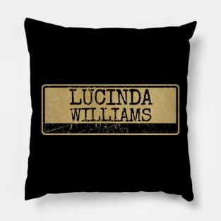 Aliska, text black retro - Lucinda Williams Pillow