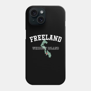 Freeland, Whidbey Island WA Island Silhouette PNW Souvenir Phone Case