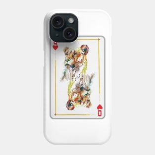 Lioness Head Queen of Hearts Playing Card Phone Case