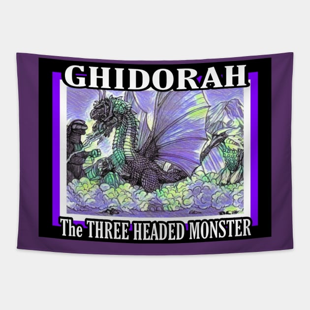 GHIDORAH THE THREE HEADED MONSTER Tapestry by Robzilla2000