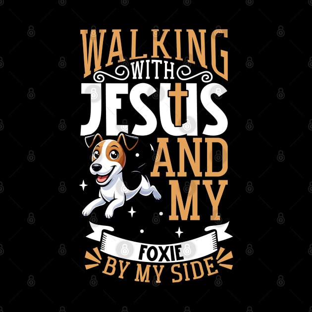 Jesus and dog - Smooth Fox Terrier by Modern Medieval Design