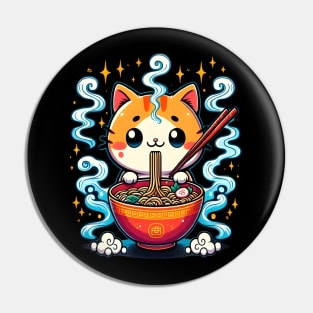 ramen cat anime Japanese neko Noodles Pin