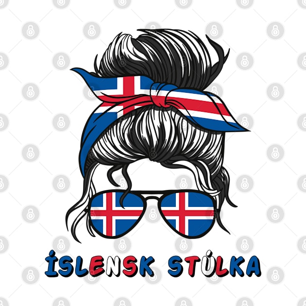 Island Iceland Flag Girls Icelandic Girl Kids by qwertydesigns