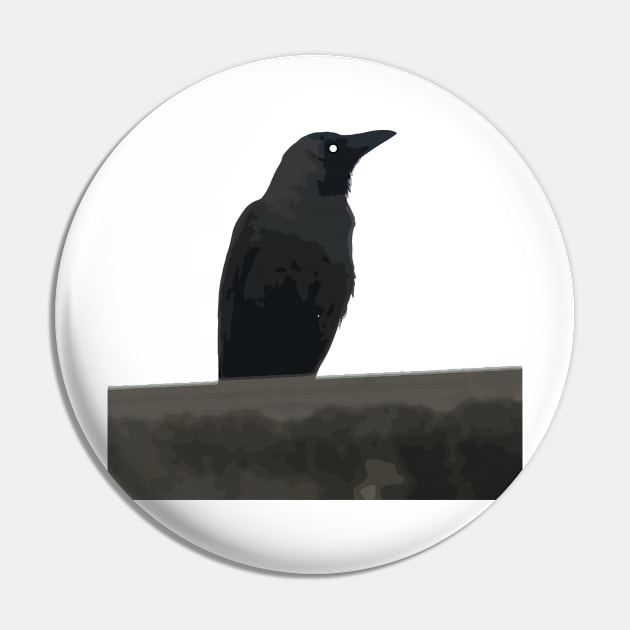 Lonely Crow Pin by Russell Jayedi