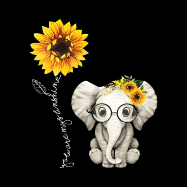 Sunflower Elephant Gift Friend Cute Elephant Lovers