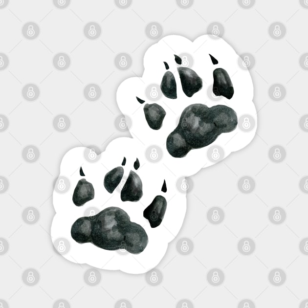 two black paws Magnet by lisenok