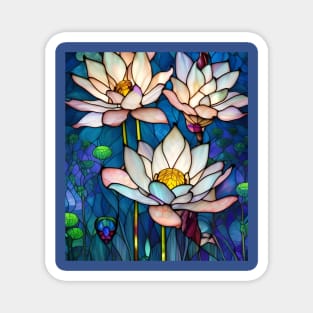 Stained Glass Lotus Flowers Magnet