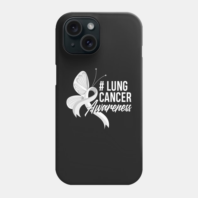 Awesome White Ribbon Support Lung Cancer Awareness Phone Case by CarolIrvine