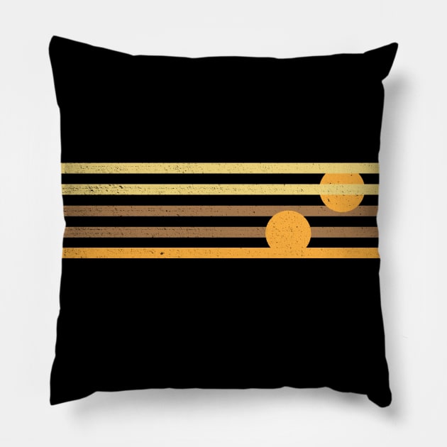 Retro 70s Sunset Lines Pillow by Vanphirst