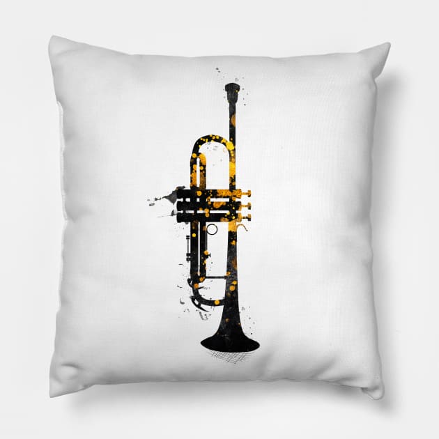 Trumpet music art #trumpet Pillow by JBJart