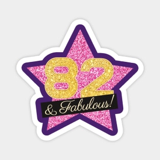 82nd Birthday Gifts Women Fabulous - Pink Gold Magnet