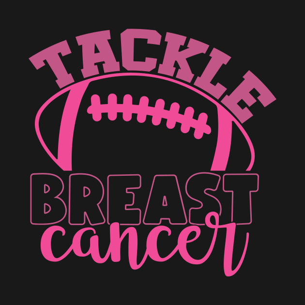 Tackle Breast Cancer Football Sport Awareness Support Pink Ribbon by Color Me Happy 123