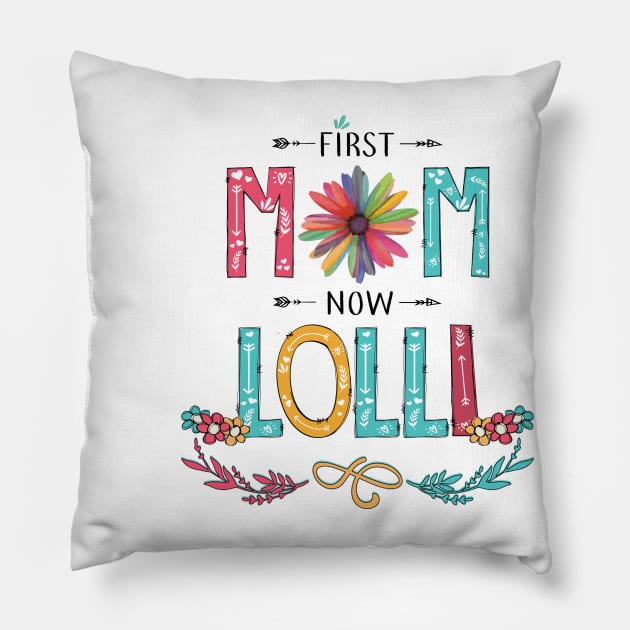 First Mom Now Lolli Wildflowers Happy Mothers Day Pillow by KIMIKA