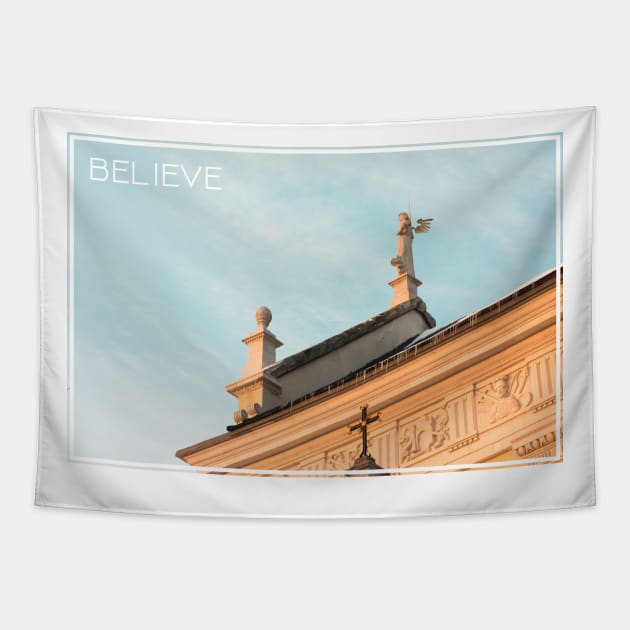 Believer motivational design Tapestry by BananaCrew
