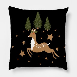 Rudolph with stars and trees Pillow