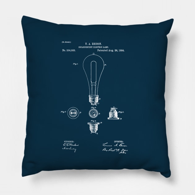 EDISON PATENT / Edison Patent 304086 Blueprint Pillow by Daniel Coulmann