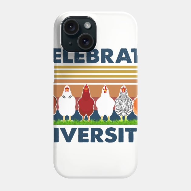 Retro Chicken Celebrate Diversity Phone Case by Phylis Lynn Spencer