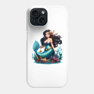 Raven haired Cute Little Plus Size Mermaid Phone Case