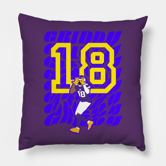 GRIDDY Justin Jefferson Pillow by Mic jr