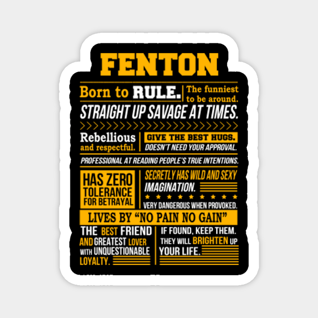 Fenton Name Shirt Fenton Born To Rule Fenton TeePublic