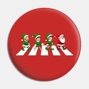 Santa and Elves - Abbey Road Christmas Pin