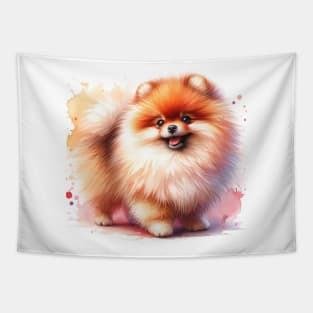 Pomeranian Watercolor Painting - Beautiful Dog Tapestry