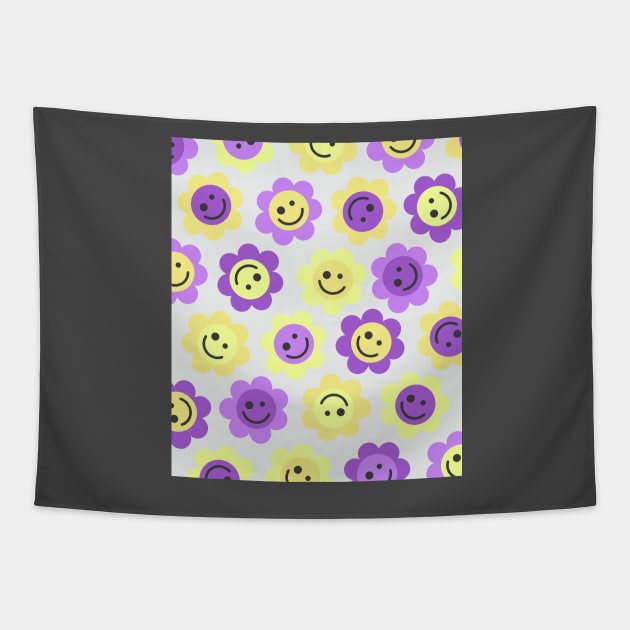 Intersex Flower Faces Tapestry by gray-cat